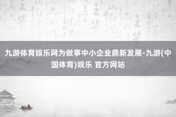 九游体育娱乐网为做事中小企业鼎新发展-九游(中国体育)娱乐 官方网站