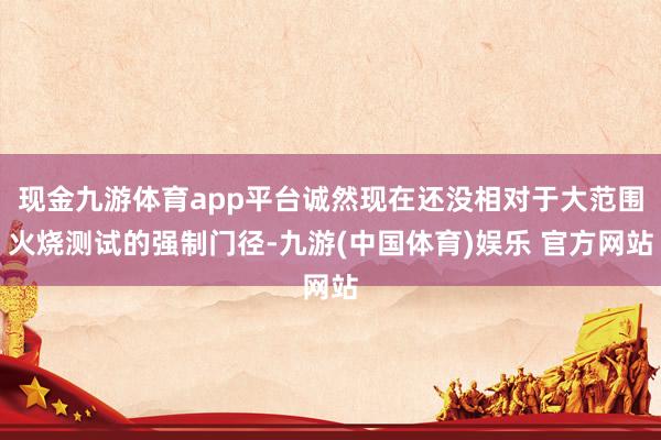 现金九游体育app平台诚然现在还没相对于大范围火烧测试的强制