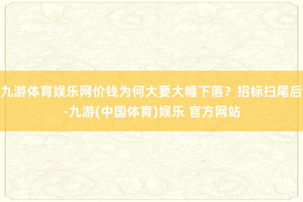 九游体育娱乐网价钱为何大要大幅下落？招标扫尾后-九游(中国体